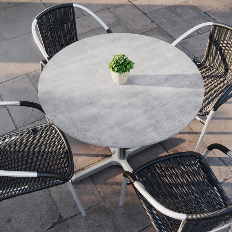 Round Carrara Seamless Laminate Table Top