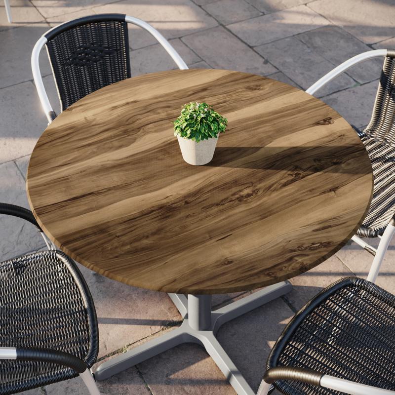 Round Carrara Seamless Laminate Table Top