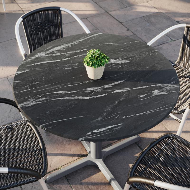 Round Carrara Seamless Laminate Table Top