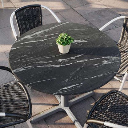Round Carrara Seamless Laminate Table Top