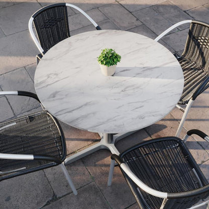 Round Carrara Seamless Laminate Table Top