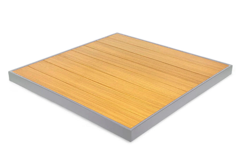Teak/Silver  Ariana Aluminum Top