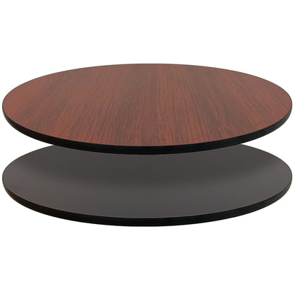 1" Reversible Laminate Table Top Black/Mahogany