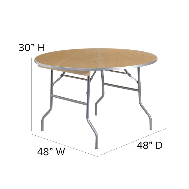 The Elon  6' Round Birchwood Banquet Table