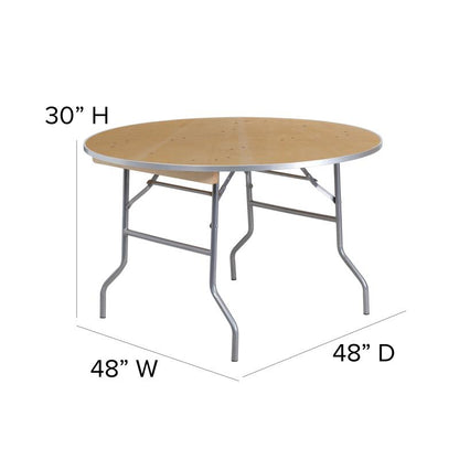The Elon  6' Round Birchwood Banquet Table