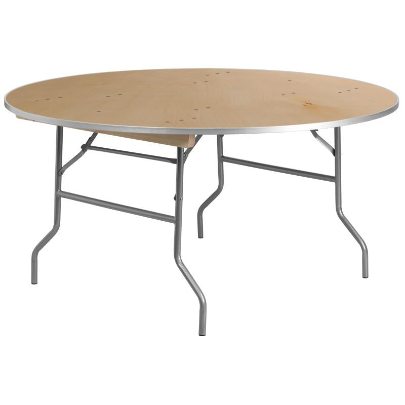 The Elon  6' Round Birchwood Banquet Table