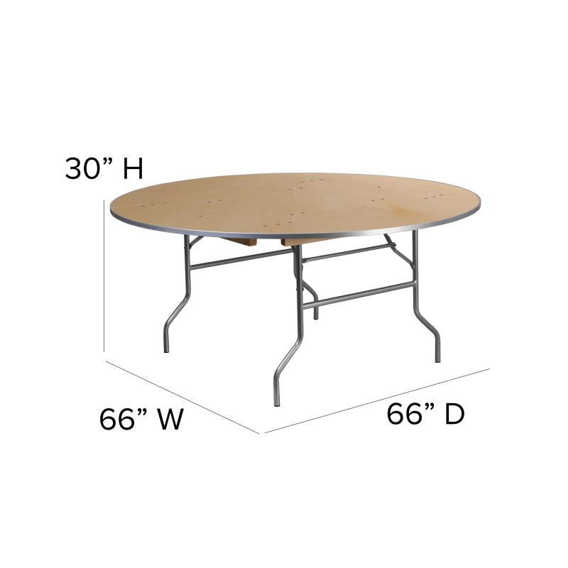 The Elon  6' Round Birchwood Banquet Table