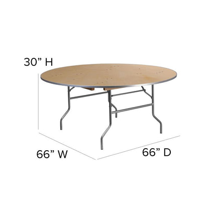 The Elon  6' Round Birchwood Banquet Table