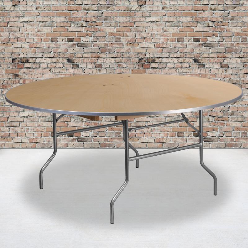 The Elon  6' Round Birchwood Banquet Table