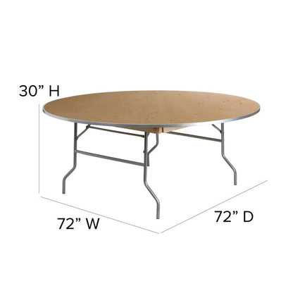 The Elon  6' Round Birchwood Banquet Table