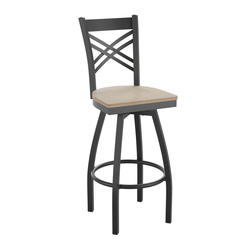 Marino X-Back Swivel Metal Bar Stool