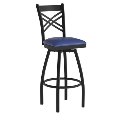 Marino X-Back Swivel Metal Padded Bar Stool