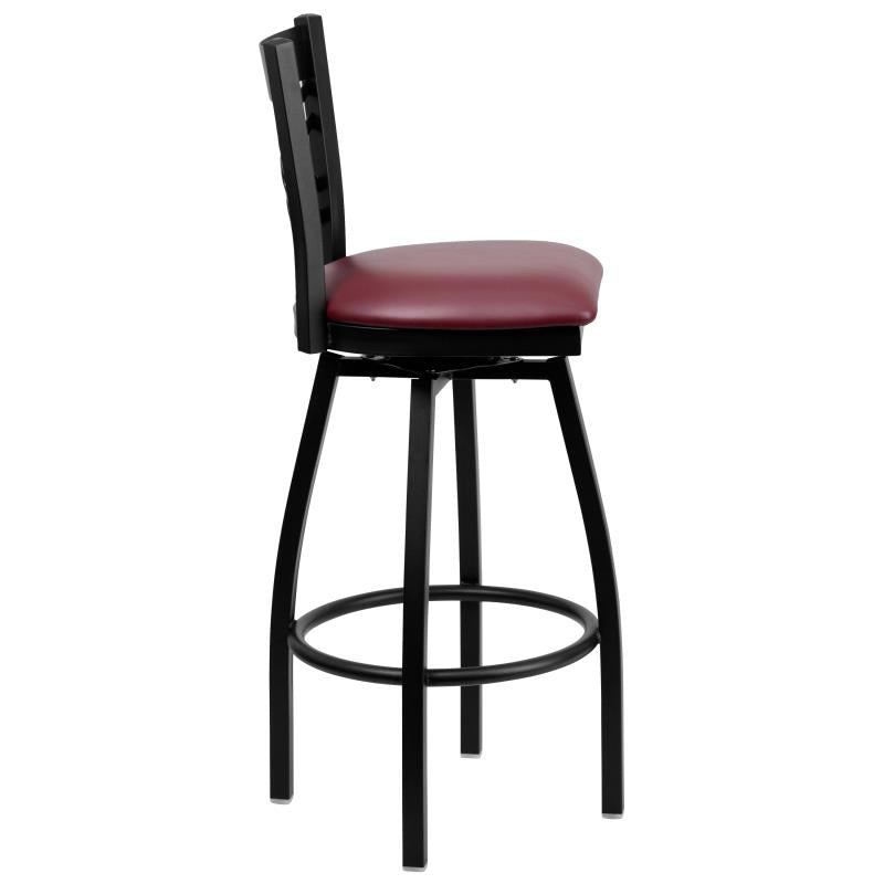Marino X-Back Swivel Metal Padded Bar Stool