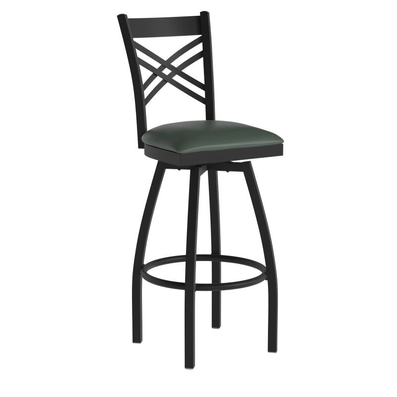 Marino X-Back Swivel Metal Padded Bar Stool