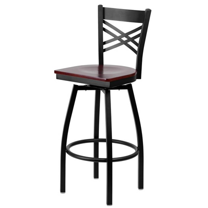 Marino X-Back Swivel Metal Bar Stool
