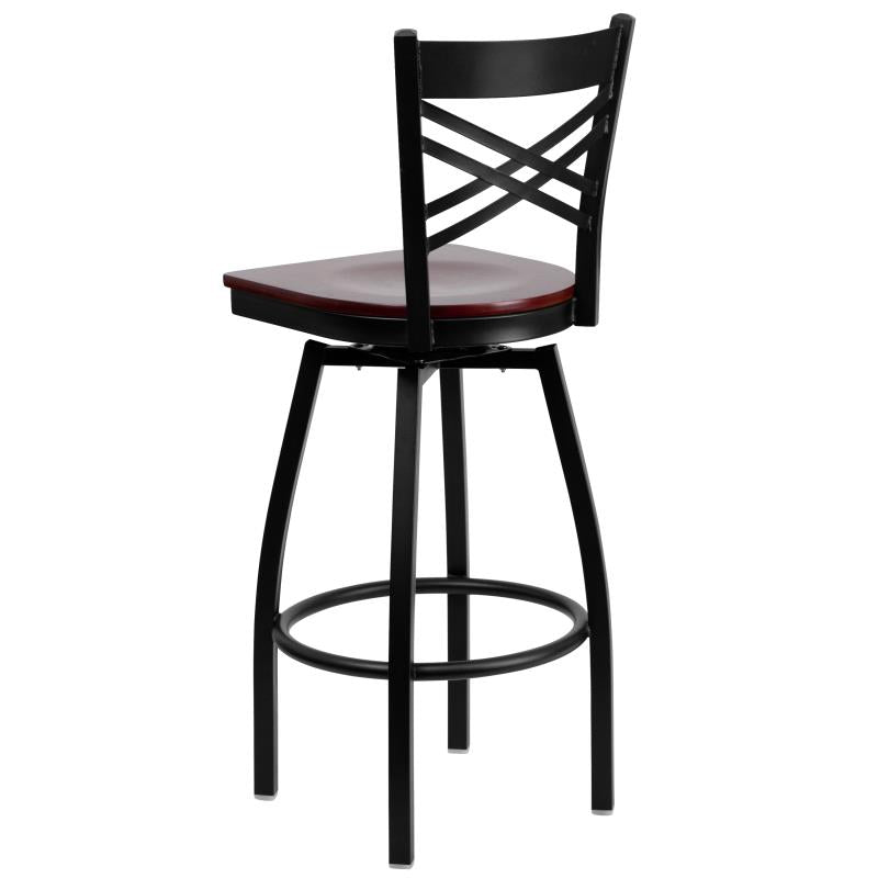 Marino X-Back Swivel Metal Bar Stool