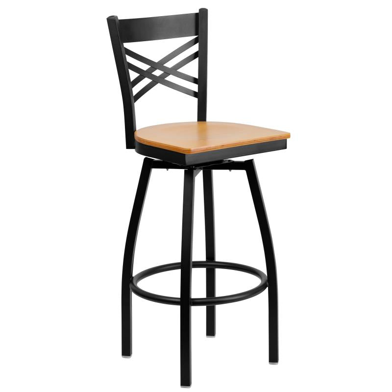 Marino X-Back Swivel Metal Bar Stool