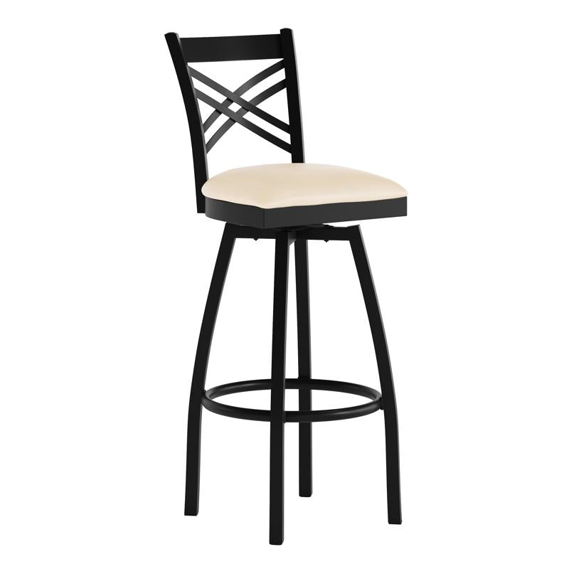 Marino X-Back Swivel Metal Padded Bar Stool