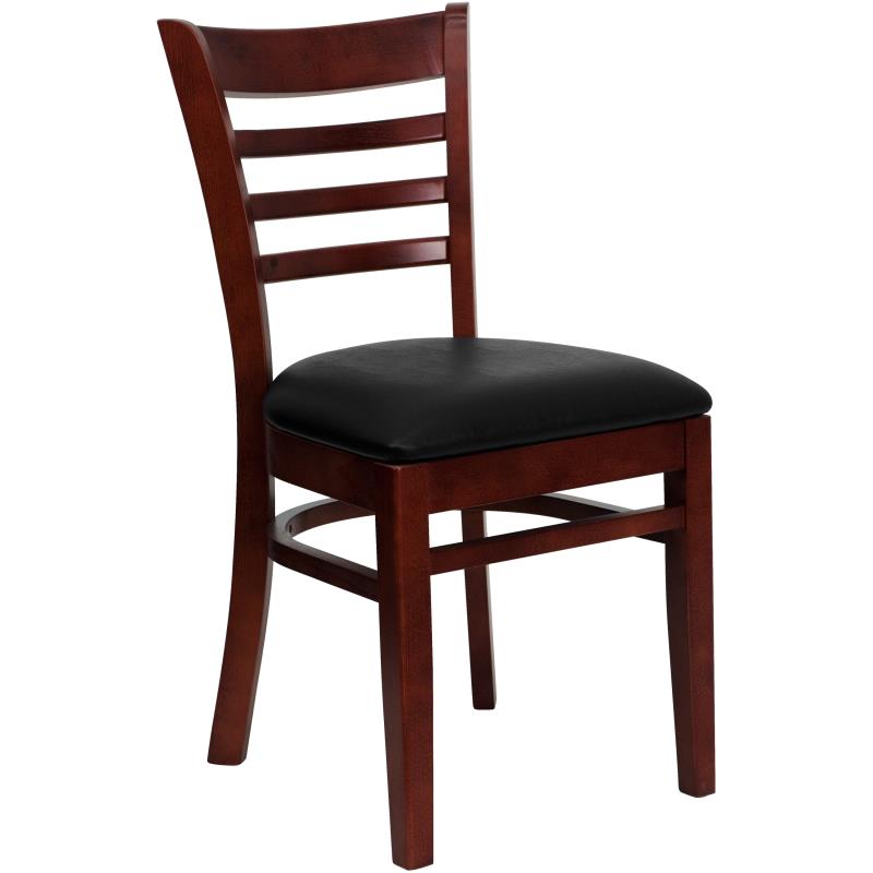 Whitman Ladder Back Mahogany Wood Chair