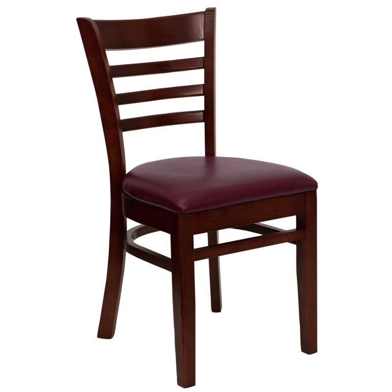 Whitman Ladder Back Mahogany Wood Chair