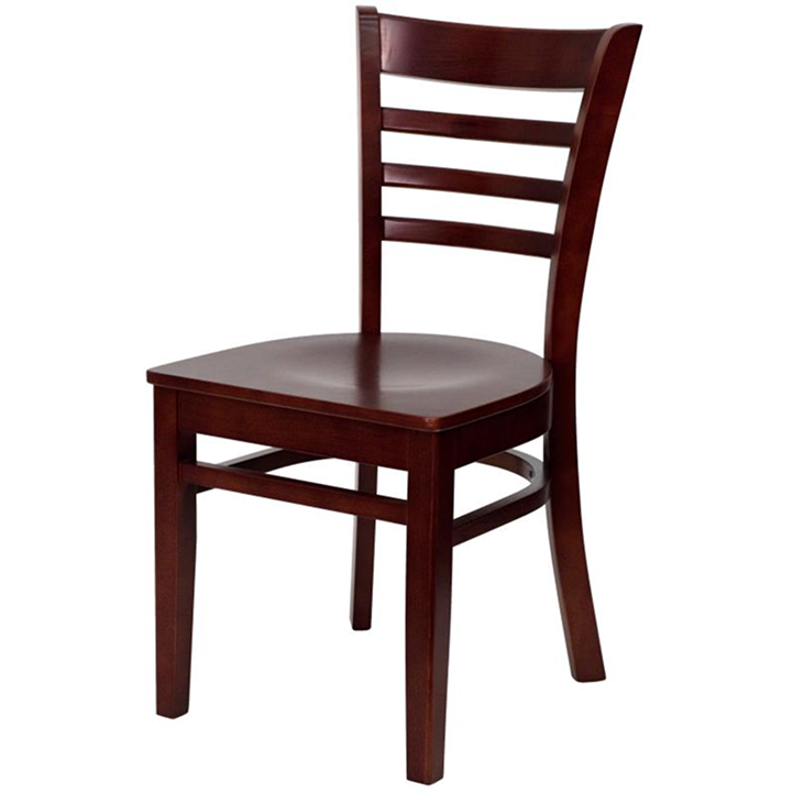 Whitman Ladder Back Mahogany Wood Chair