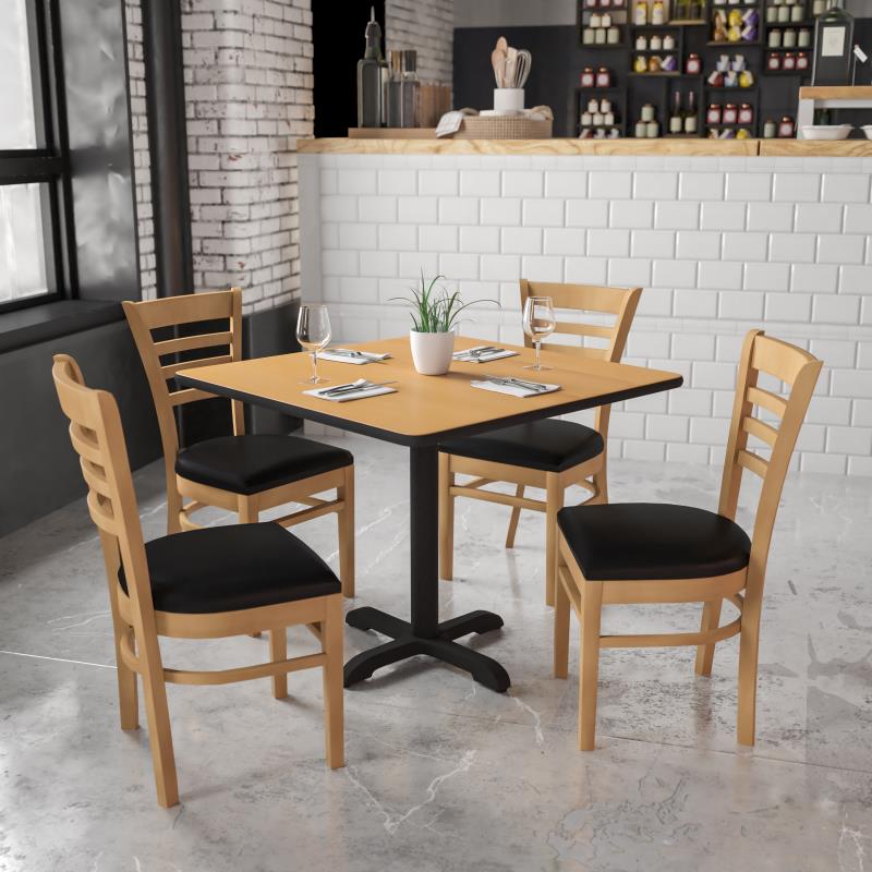 Whitman Ladder Back Natural Wood Chair