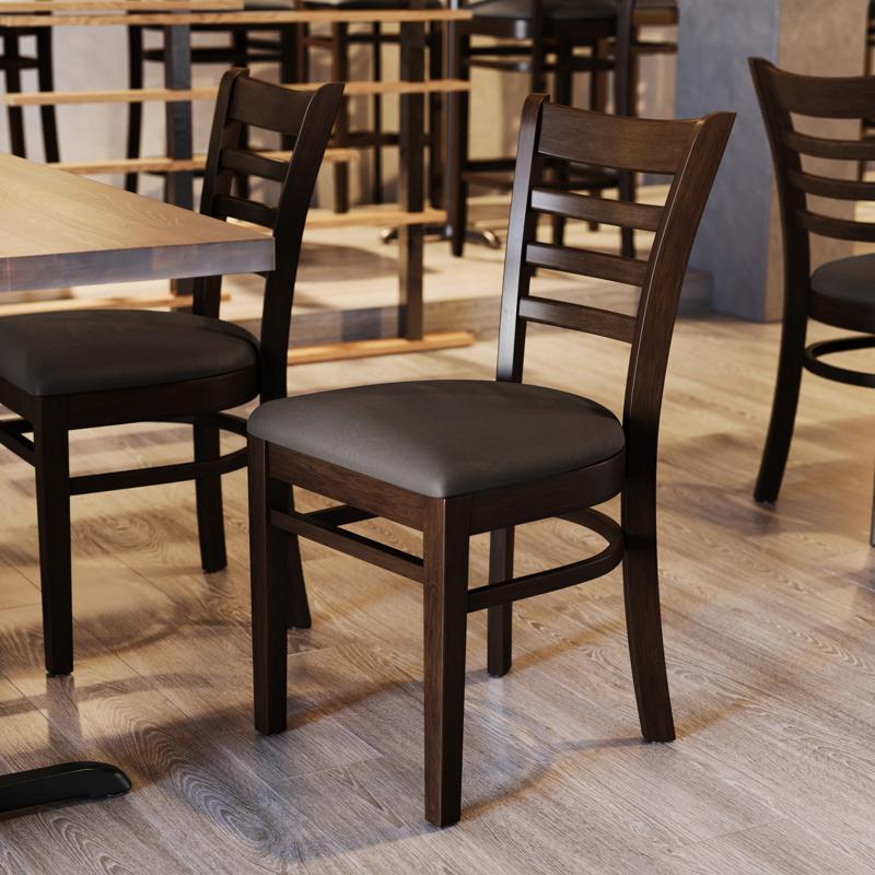 Whitman Ladder Back Walnut Wood Chair