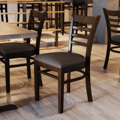 Whitman Ladder Back Walnut Wood Chair