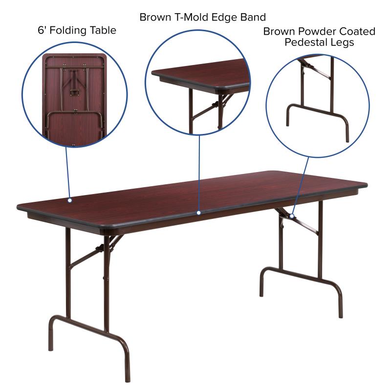 5" Elon Rectangular Folding Banquet Table