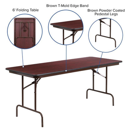 5" Elon Rectangular Folding Banquet Table