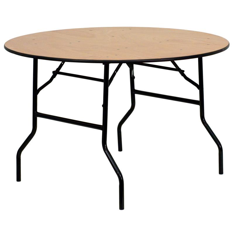 Round Wood Folding Banquet Table