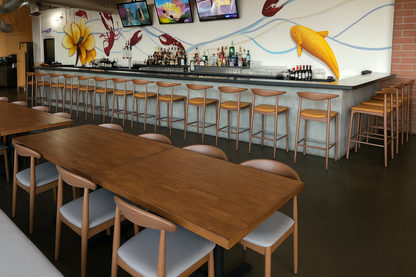 1.5" White Oak Butcher Block Table Top Light Walnut