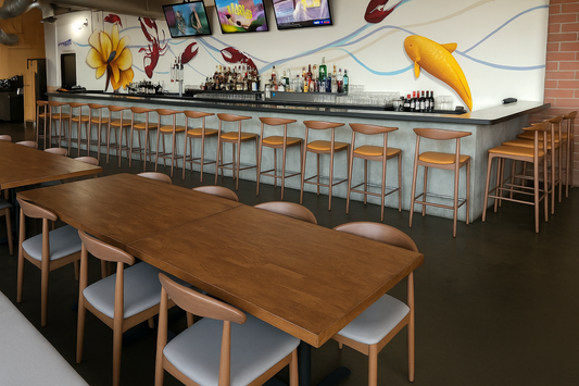 1.5" White Oak Butcher Block Table Top Light Walnut