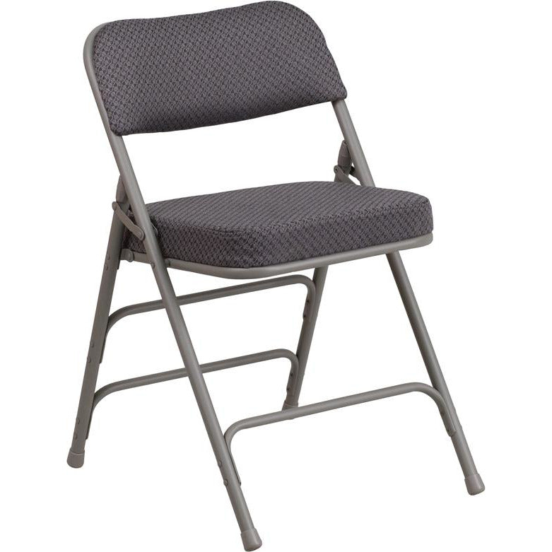 Premium Curved Triple Braced & Double Hinged Upholstered Metal Folding Chair