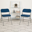 Curved Triple Braced & Double Hinged Upholstered Metal Folding Chair