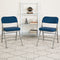 Curved Triple Braced & Double Hinged Upholstered Metal Folding Chair