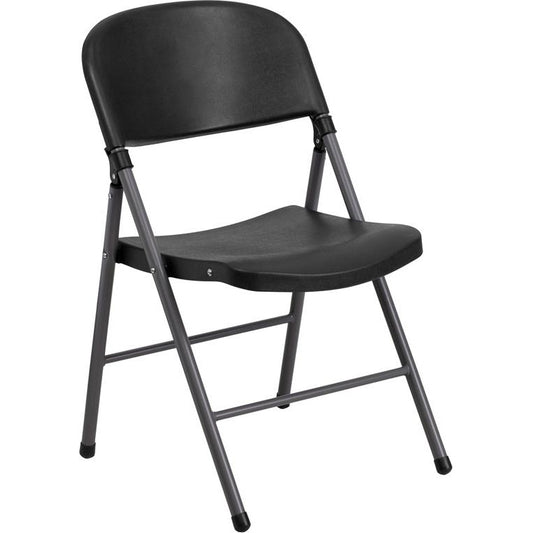 Plastic Folding Chair with Charcoal Frame