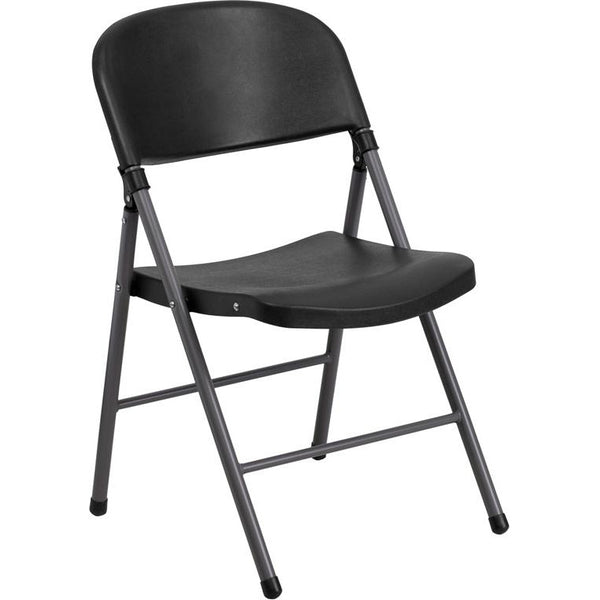 Plastic Folding Chair with Charcoal Frame