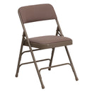 Curved Triple Braced & Double Hinged Upholstered Metal Folding Chair