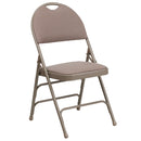 Extra Large Triple Braced Metal Folding Chair with Easy-Carry Handle