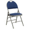 Extra Large Triple Braced Metal Folding Chair with Easy-Carry Handle