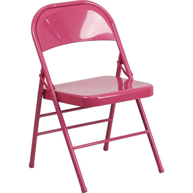 Triple Braced & Double Hinged Metal Folding Chair
