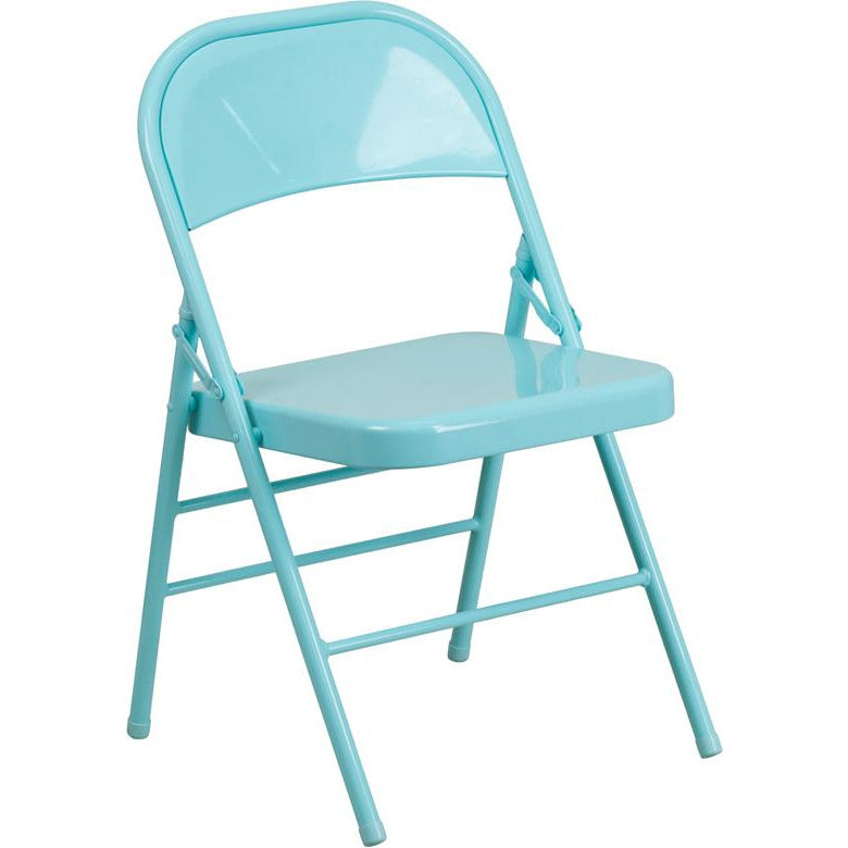 Triple Braced & Double Hinged Metal Folding Chair