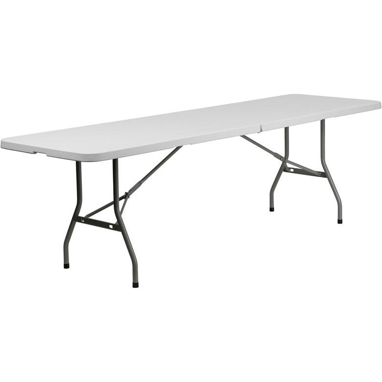 Rectangular Bi-Fold Granite White Plastic Folding Table