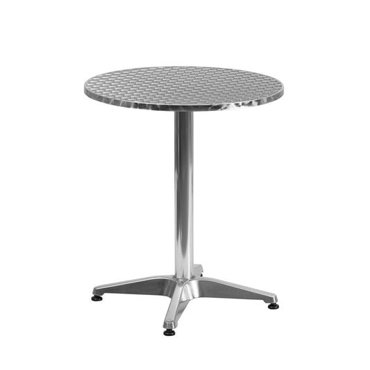 Mellie Round Aluminum Indoor-Outdoor Table with Base