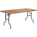 Wood Folding Banquet Table with Clear Coated Finished Top