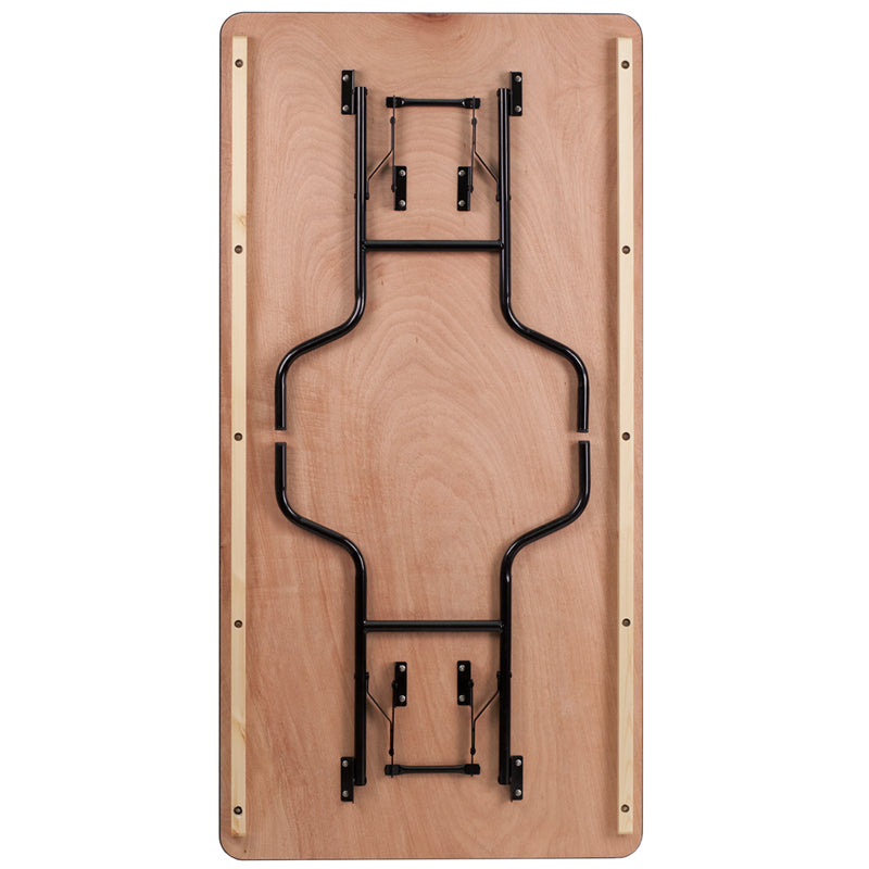 Wood Folding Banquet Table with Clear Coated Finished Top