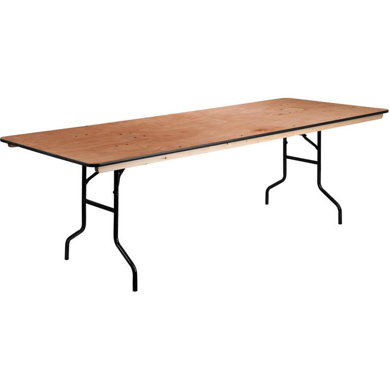 Wood Folding Banquet Table with Clear Coated Finished Top