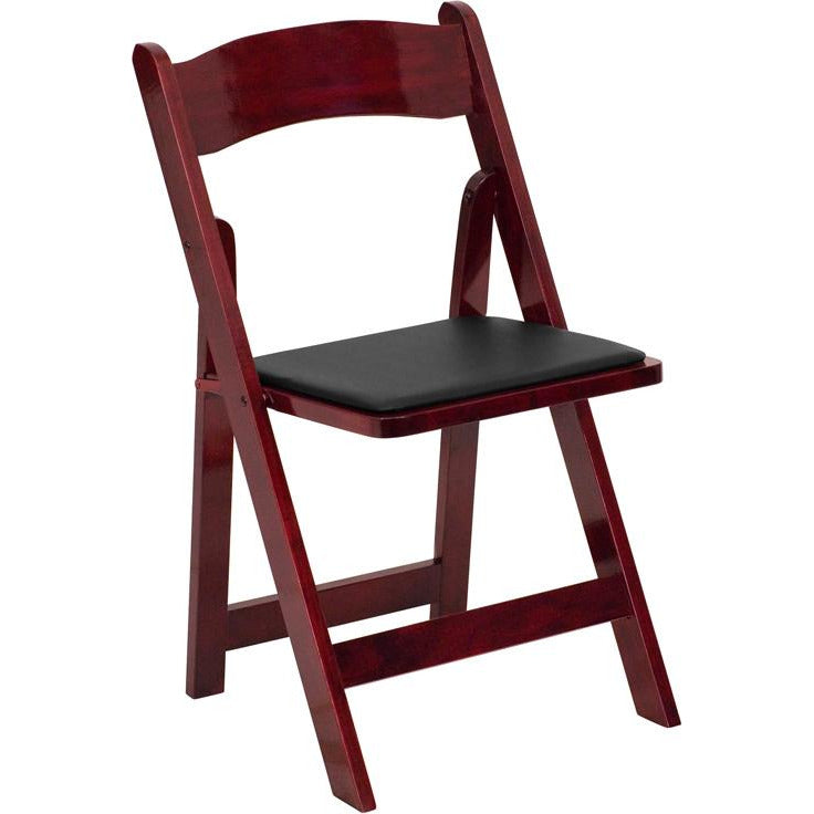 Wood Folding Chair with Vinyl Padded Seat