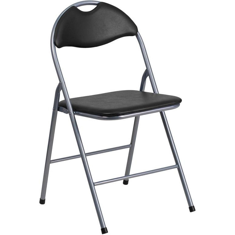 Vinyl Metal Folding Chair with Carrying Handle